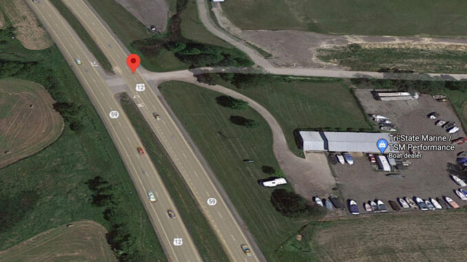 Wauconda US-12 Aerial View for Friday, September 25, 2020 crash (©2020 Google Maps)