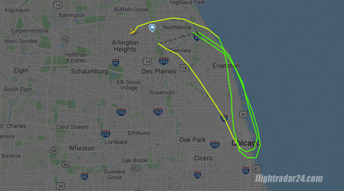 Flight path N2699V before crash in Palatine on Thursday, September 17, 2020