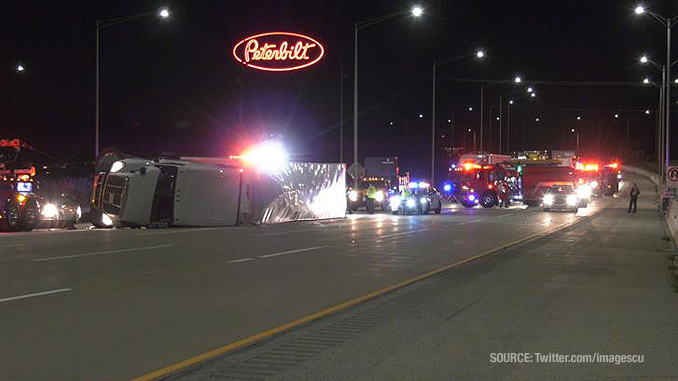 Rollover truck crash I-94 East Saturday, October 17, 2020