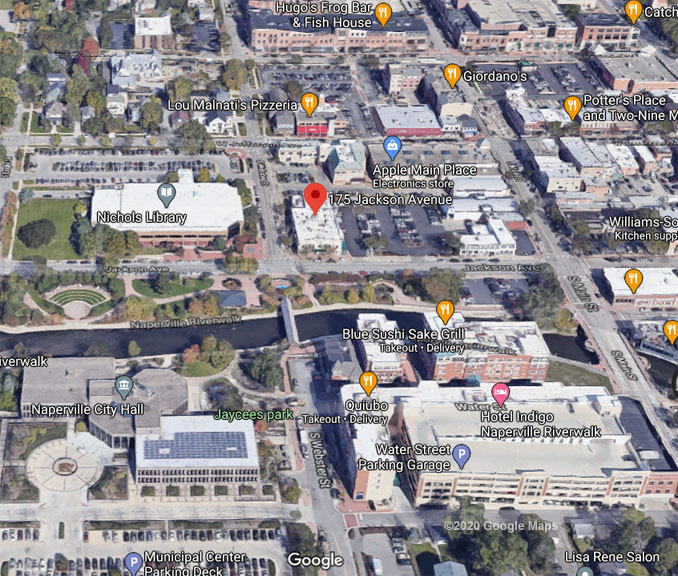 175 Jackson Avenue Naperville Aerial View (©2020 Google Maps)