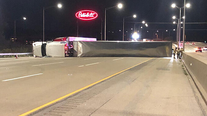 Rollover truck crash I-94 East Saturday, October 17, 2020