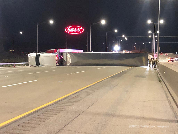 Rollover truck crash I-94 East Saturday, October 17, 2020