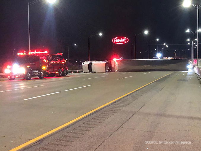 Rollover truck crash I-94 East Saturday, October 17, 2020