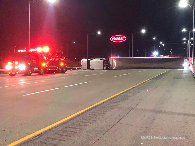 Rollover truck crash I-94 East Saturday, October 17, 2020