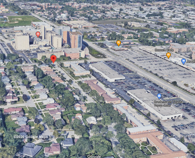 Carol Street and Western Avenue Aerial View (©2020 Google Maps)