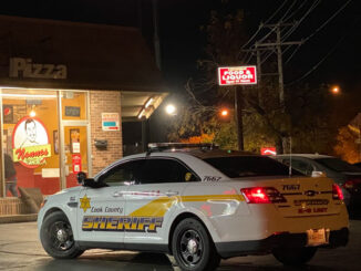 Cook County Sheriff's Police at scene investigating an Attempt Armed Robber at Pedro's Pizza at Rand Road and Route 53