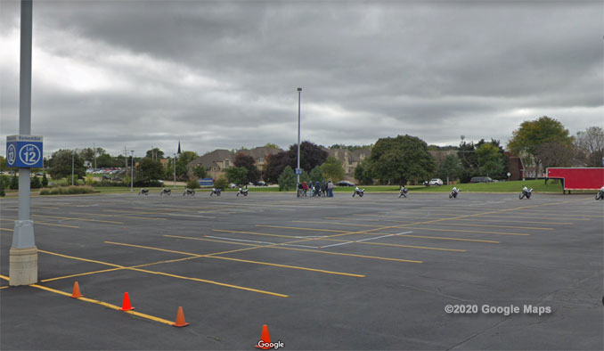 Lot 12 Harper College Google Maps Street View at time of a previous training session in October 2018 (©2020 Google Maps)