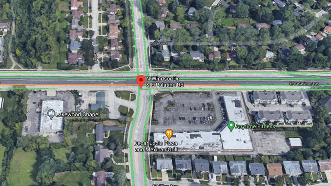 Palatine Road and Windsor Drive Aerial View (©2020 Google Maps) Palatine Road and Windsor Drive Aerial View (©2020 Google Maps)