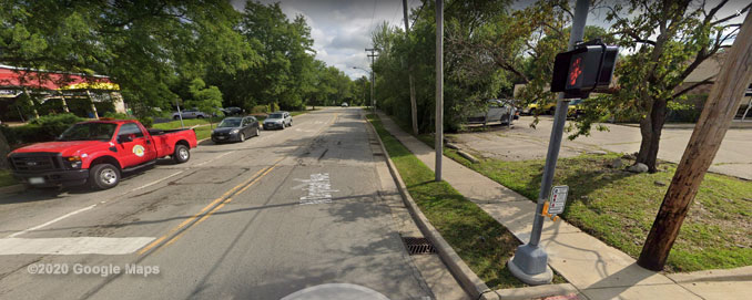 Rand Road and Dryden Avenue, Arlington Heights Street View (©2020 Google Maps)