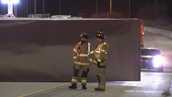 Rollover truck crash I-94 East Saturday, October 17, 2020