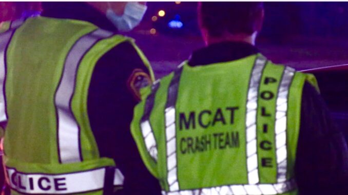 MCAT on the scene where two pedestrians were hit by a car while they were pushing another stalled vehicle in the southbound lanes Barrington Road just south of Bode Road in Hoffman Estates MCAT on the scene where two pedestrians were hit by a car while they were pushing another stalled vehicle in the southbound lanes Barrington Road just south of Bode Road in Hoffman Estates