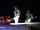 Firefighters coming off roof at condo apartment fire on Kennicott Drive in Arlington Heights on November 4, 2020