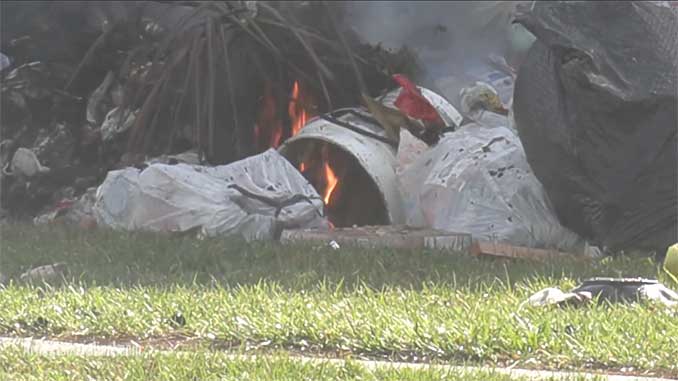 Garbage truck contents fire on Kingsley Drive just east of Kennicott Avenue in Arlington Heights