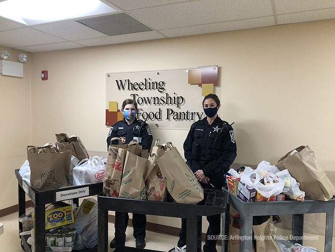 Arlington Heights police and volunteers working the 2020 Food and Toy Drive