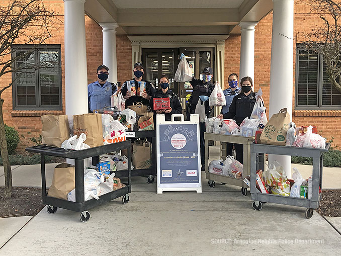 Arlington Heights police and volunteers working the 2020 Food and Toy Drive