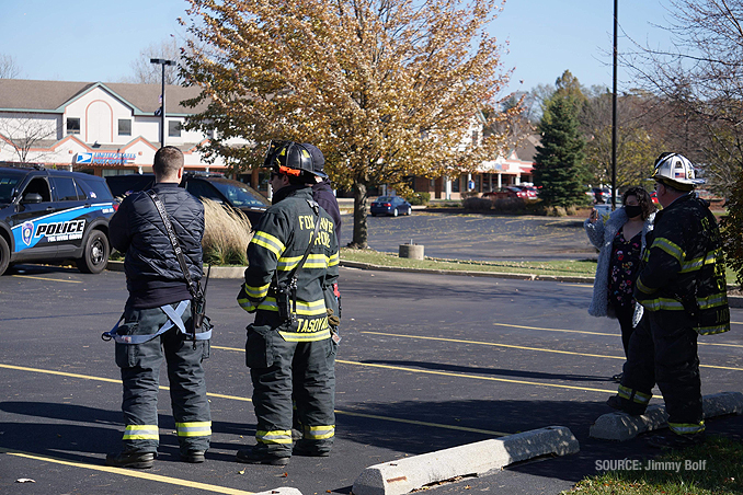 Car vs. building crash at BMO Harris Bank in Fox River Grove, Illinois showing failed bollard (PHOTO CREDIT: Jimmy Bolf)