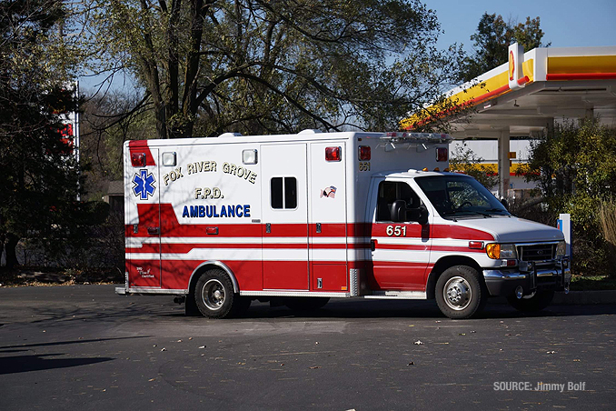 Car vs. building crash at BMO Harris Bank in Fox River Grove, Illinois showing failed bollard (PHOTO CREDIT: Jimmy Bolf)