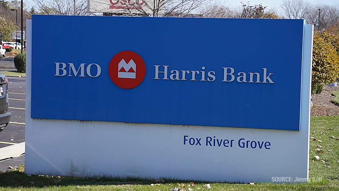 Car vs. building crash at BMO Harris Bank in Fox River Grove, Illinois showing failed bollard (PHOTO CREDIT: Jimmy Bolf)