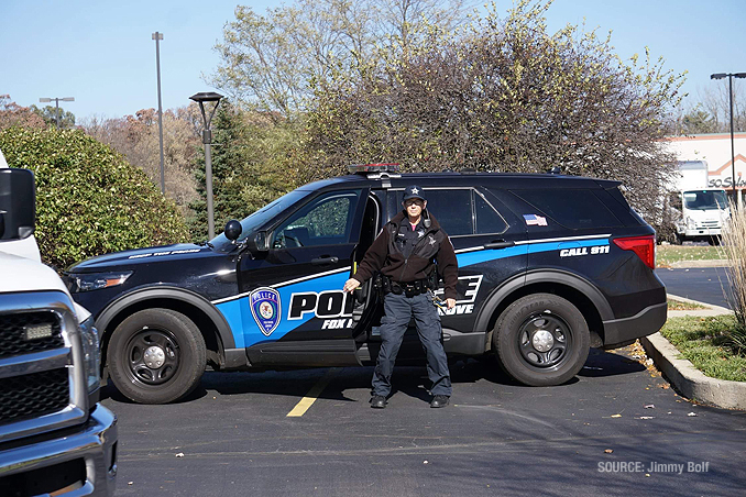 Car vs. building crash at BMO Harris Bank in Fox River Grove, Illinois showing failed bollard (PHOTO CREDIT: Jimmy Bolf)