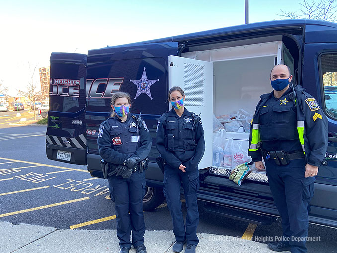 Arlington Heights police and volunteers working the 2020 Food and Toy Drive