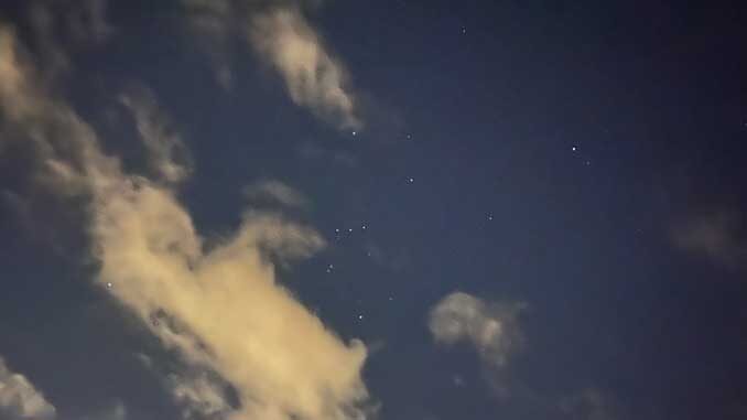 Orion appears in clearing skies over Arlington Heights at 2:29 a.m. Wednesday, November 11, 2020