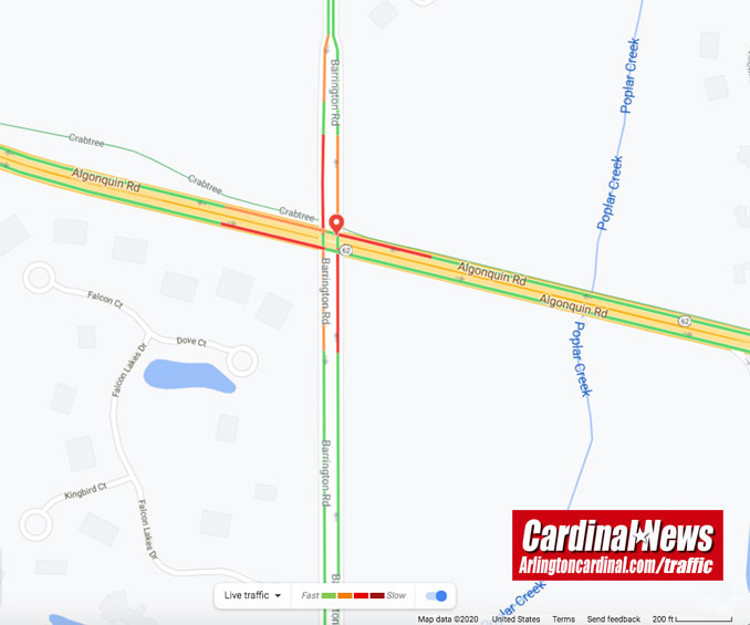 Crash map Algonquin Road and Barrington Road in South Barrington on Friday, November 6, 2020