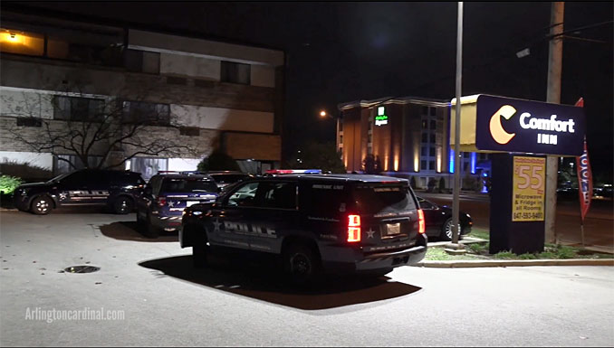 Stabbing crime scene investigated at Comfort Inn on South Arlington Heights Road near Algonquin Road