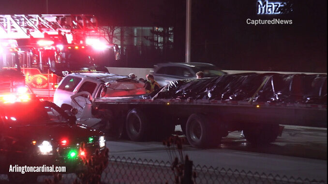 SUV crash into truck on WB I-90 near Roselle Road, Schaumburg.