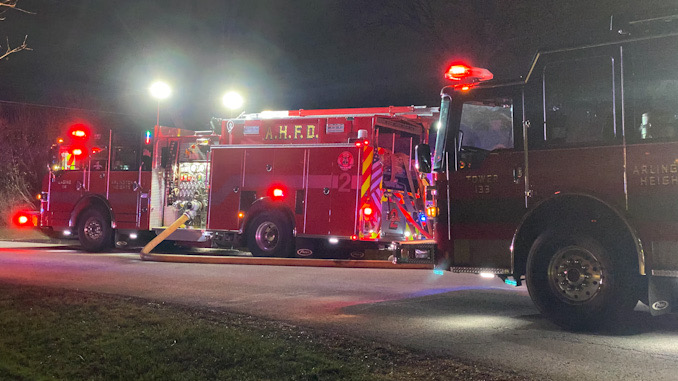 Engine 2 and Tower 1 on Yale Court Wednesday night