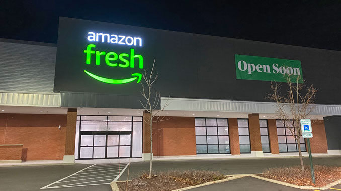 Amazon Fresh store opening soon in Schaumburg at 16 East Golf Road while operating as a "Dark Store" distributing grocery deliveries on December 10, 2020