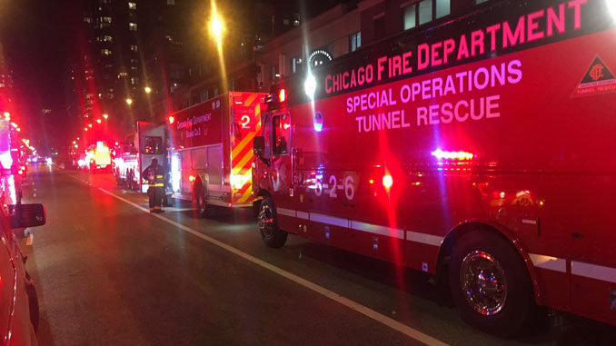 CFD Special Tunnel Operations at a rubbish fire in the CTA Red Line subway tunnel near Roosevelt Road and State Street in Chicago