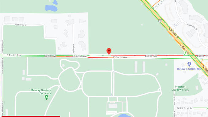 Crash Map at 2501 East Euclid Avenue in Arlington Heights (Map data ©2020 Google)