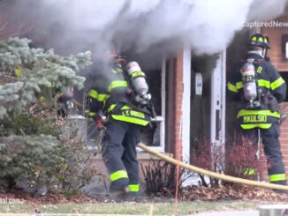 Firefighters attack church fire in 1-story east wing of Christian Church of Arlington Heights on Sunday, December 6, 2020