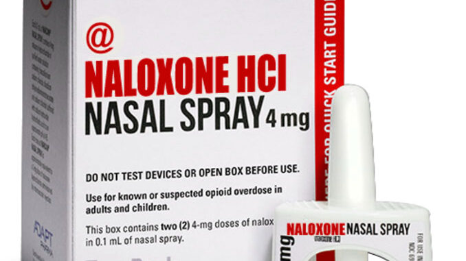 Naloxone HCl Nasal Spray (SOURCE: Pennsylvania Department of Drug and Alcohol Programs, Pennsylvania Department of Health and the San Francisco Department of Health. Naloxone for opioid safety: a provider’s guide to prescribing naloxone to patients who use opioids. January 2015) Naloxone HCl Nasal Spray (SOURCE: Pennsylvania Department of Drug and Alcohol Programs, Pennsylvania Department of Health and the San Francisco Department of Health. Naloxone for opioid safety: a provider’s guide to prescribing naloxone to patients who use opioids. January 2015)