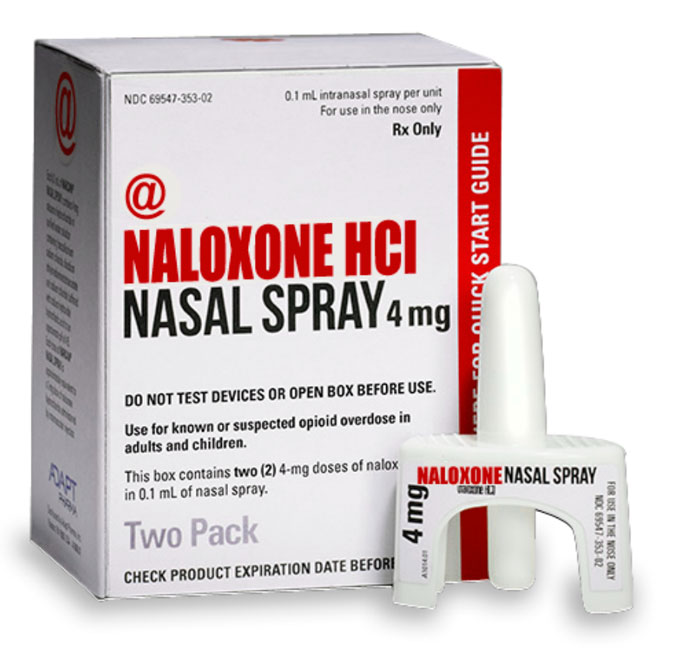 Naloxone HCl Nasal Spray (SOURCE: Pennsylvania Department of Drug and Alcohol Programs, Pennsylvania Department of Health and the San Francisco Department of Health. Naloxone for opioid safety: a provider’s guide to prescribing naloxone to patients who use opioids. January 2015)