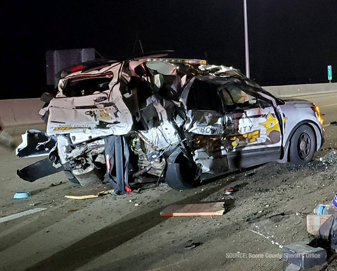 Boone County Sheriff's Office Ford Police Interceptor SUV  wreck (SOURCE: Boone County Sheriff's Office)