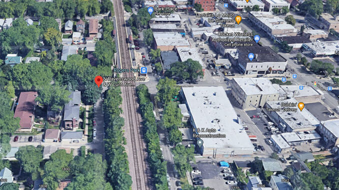 Ravenswood Avenue and Lunt Avenue Chicago (Imagery ©2020 Google, Imagery ©2020 Maxar Technologies, Sanborn, U.S. Geological Survey, Map data ©2020)