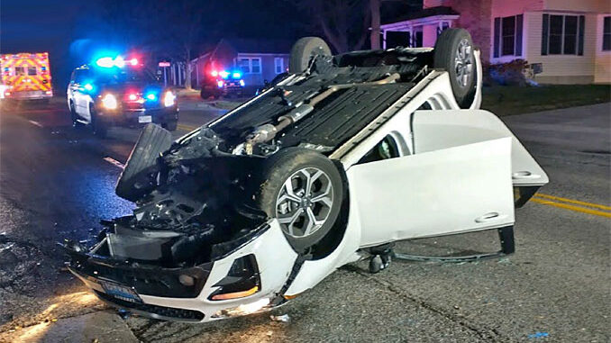 Rollover crash on northbound Arlington Heights Road between Willow Street and Oakton Street