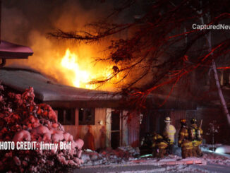 Flames through the roof at a house fire on Bradwell Road in Inverness