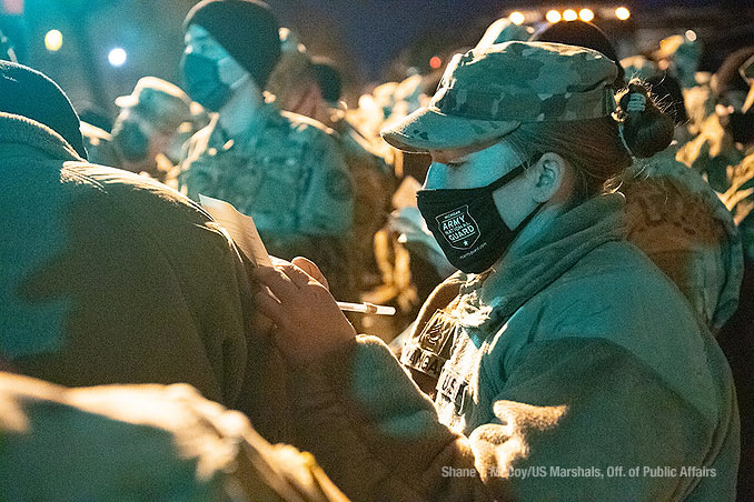 US Marshal deputation of National Guard service members on Monday, January 18, 2021 (Shane T. McCoy US Marshals Public Affairs)