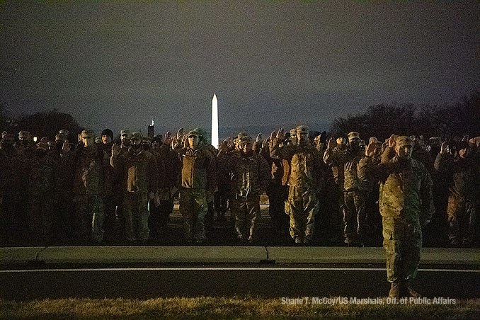 US Marshal deputation of National Guard service members on Monday, January 18, 2021 (Shane T. McCoy US Marshals Public Affairs)