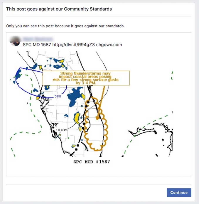 Weather Graphic Against Facebook Community Standards