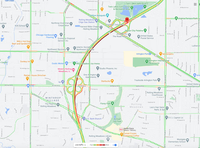 Crash Route 53 January 22, 2021 6:30 a.m. with traffic impact at 7:15 a.m. (Map data ©2021 Google)