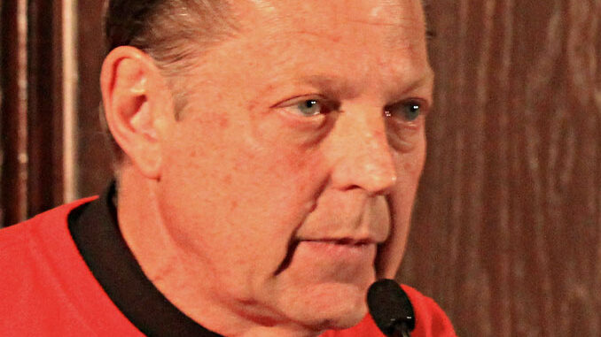 Father Michael Pfleger at City Club of Chicago event, "Chiraq Dr. Carl Bell, Hon. Will Burns, John Fountain, and Rev. Michael Pfleger" (SOURCE: Daniel X. O'Neil from USA, CC BY 2.0, via Wikimedia Commons) Father Michael Pfleger at City Club of Chicago event, "Chiraq Dr. Carl Bell, Hon. Will Burns, John Fountain, and Rev. Michael Pfleger" (SOURCE: Daniel X. O'Neil from USA, CC BY 2.0, via Wikimedia Commons)
