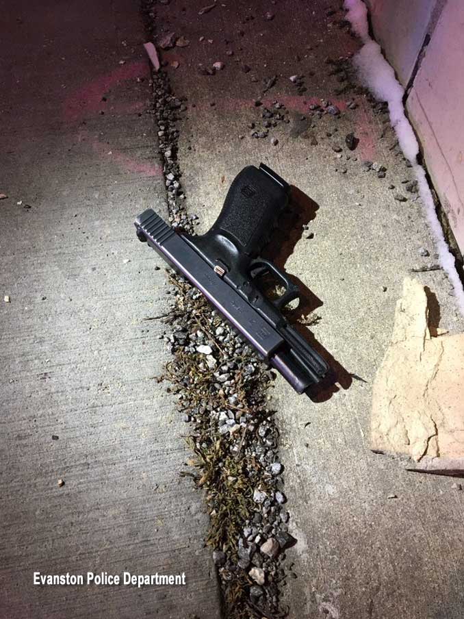 Suspect's handgun recovered in Evanston (SOURCE: Evanston Police Department)