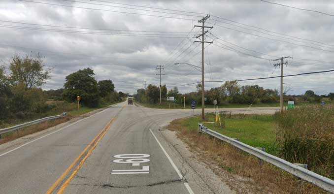 Route 60 and Wilson Road Wauconda Township Street View (Image Capture October 2019 ©2021 Google)