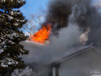 Heavy fire through the roof on Patton Drive in Buffalo Grove (PHOTO CREDIT: J Kleeman)