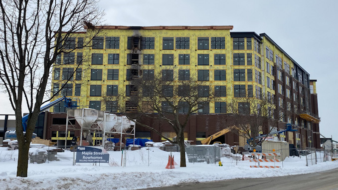 External trash chute fire at Maple Street Lofts in Mount Prospect