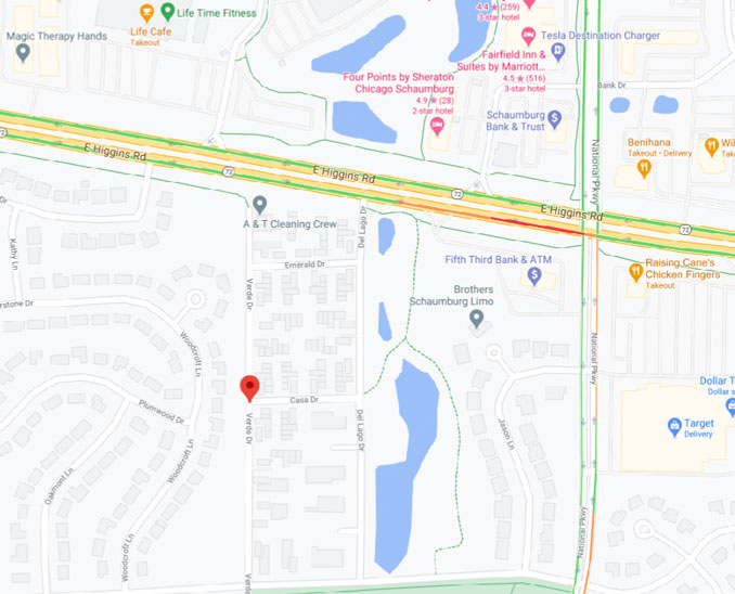 Casa Drive and Verde Drive Schaumburg (Map data ©2021 Google)