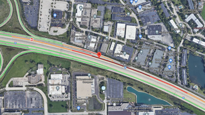 Crash Map I-90 West near IL-53 on Saturday, February 27, 2021